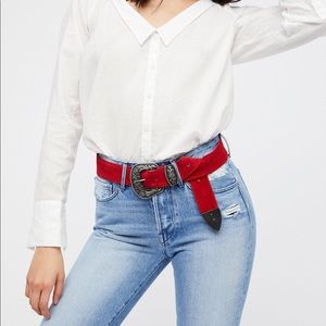🌝Black Rock Western Belt ❣️RED❣️Free People 🤠
